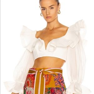Zimmermann Lovestruck Cropped Bodice Top in Natural